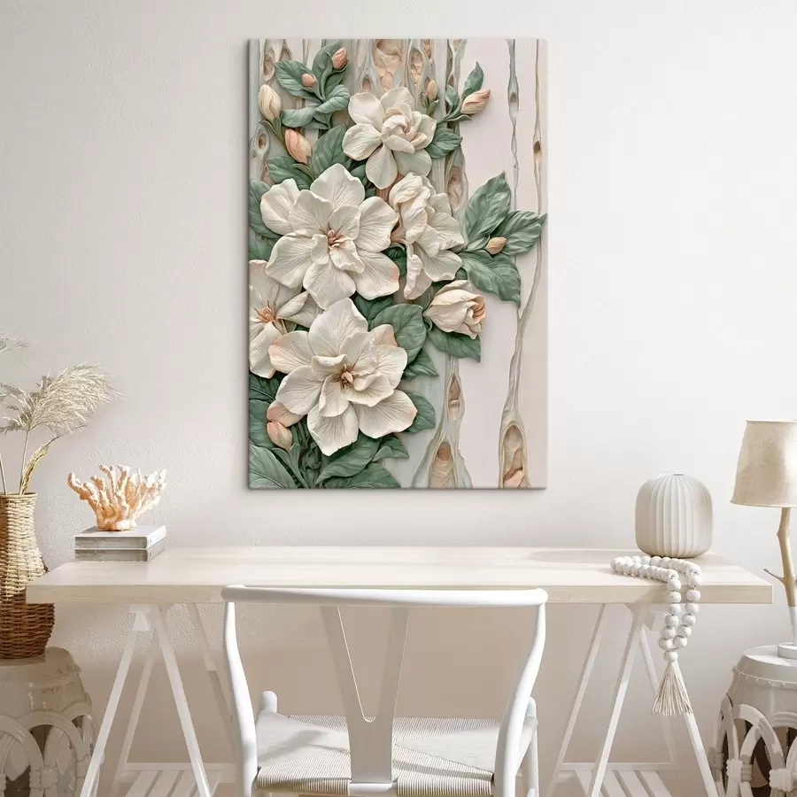 wall murals Abstract flowers with leaves s50080