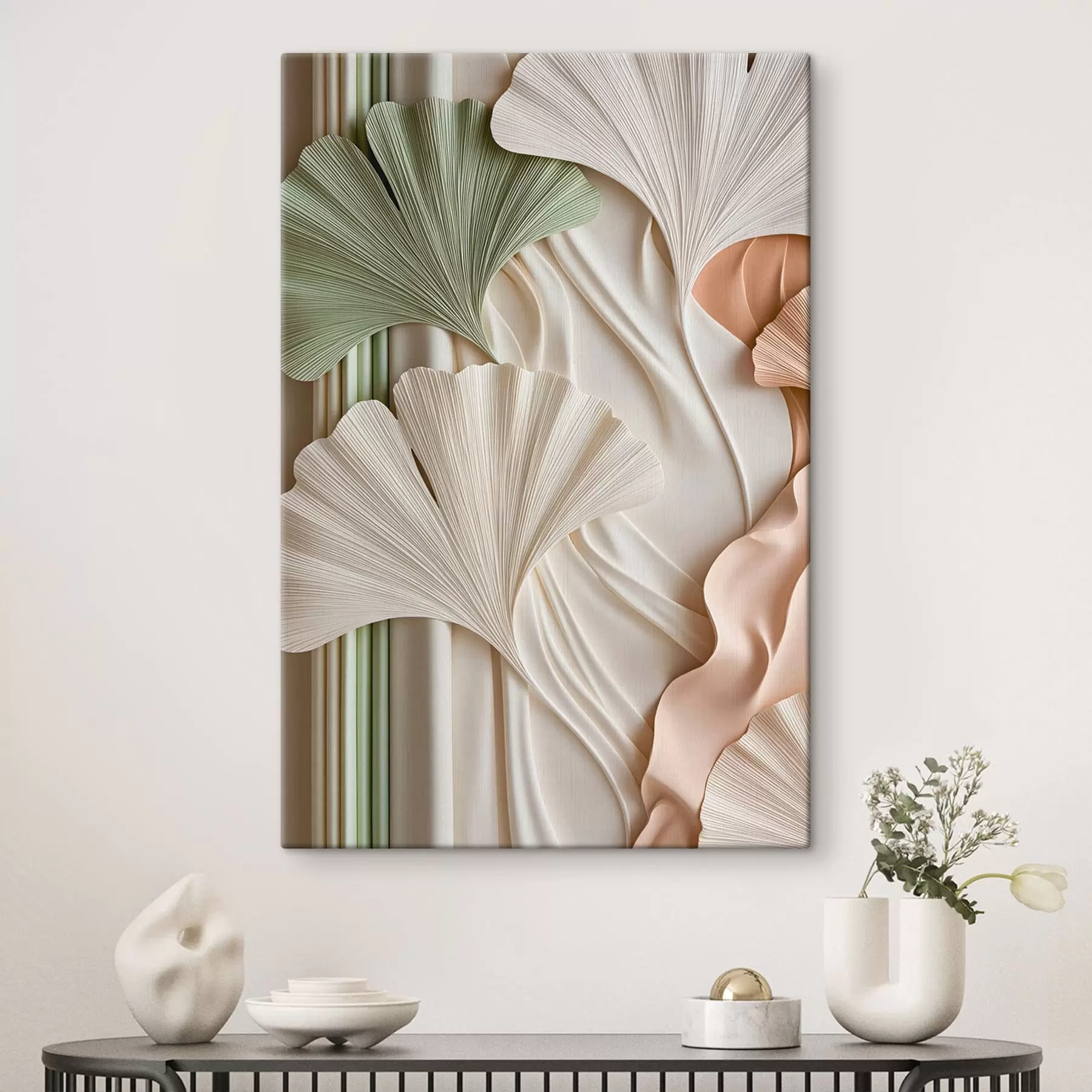 murales Hojas de ginkgo en estilo abstracto s50085