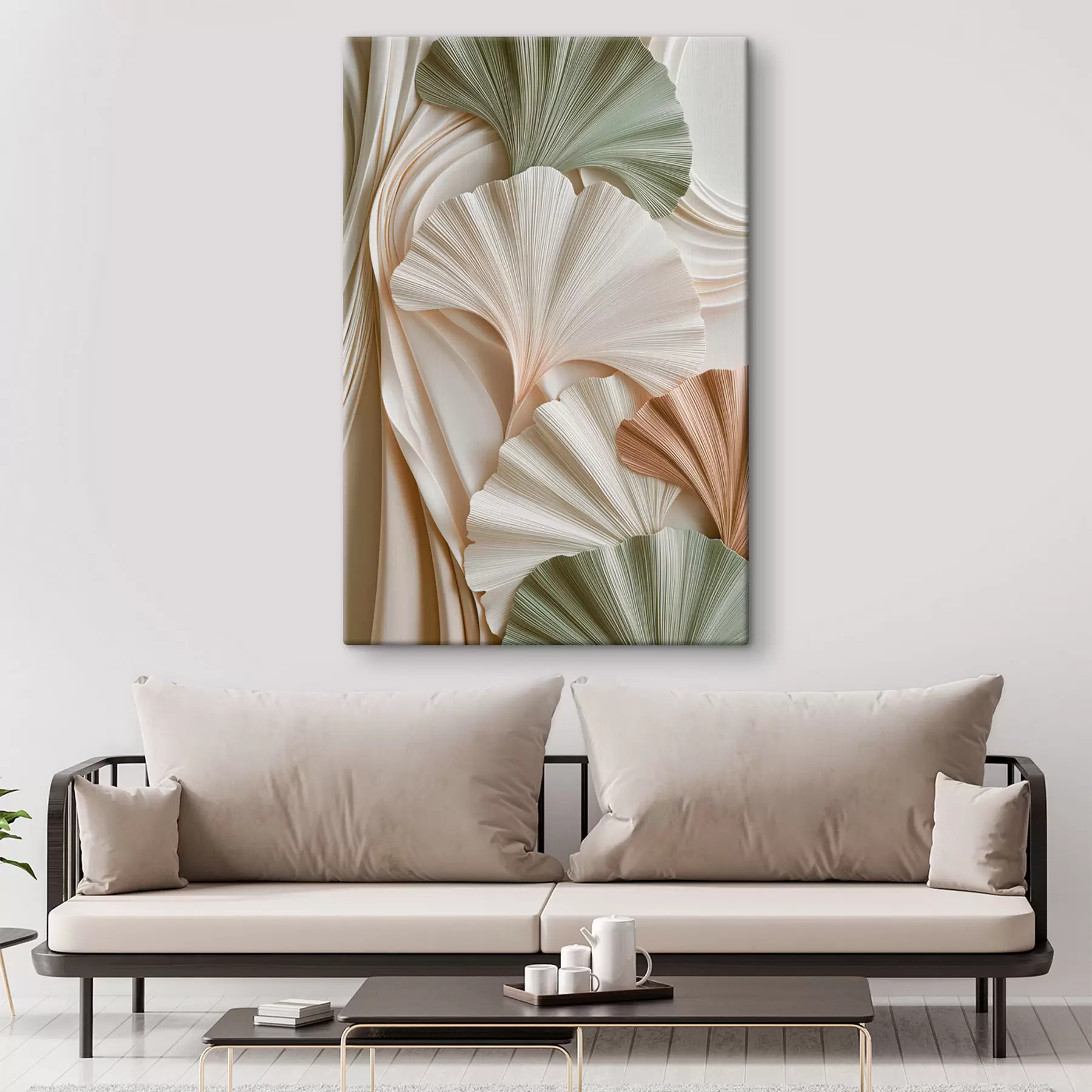 murales Hojas de ginkgo en estilo abstracto s50086