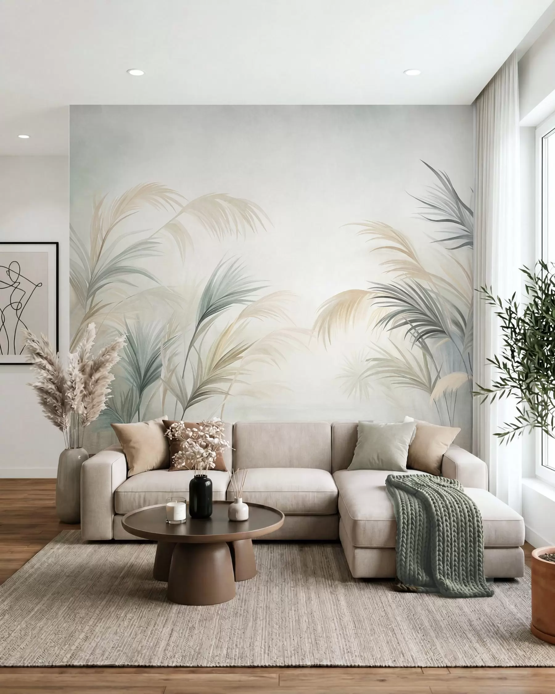 Wall Mural Photo Wallpaper Pastel Palm w09984