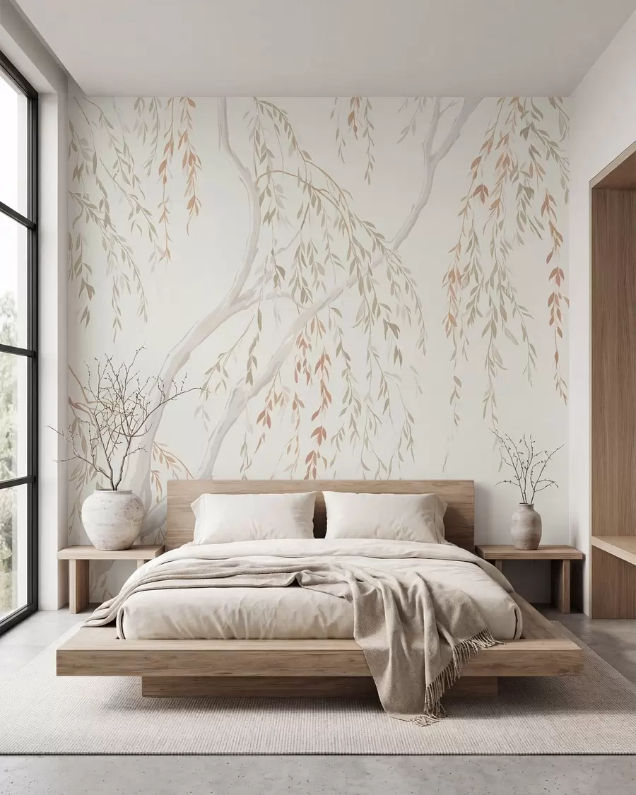 peintures murales Des branches légères et retombantes, aux feuilles délicates w05812v4