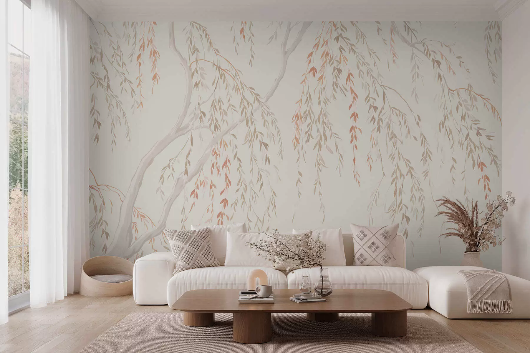 peintures murales Des branches légères et retombantes, aux feuilles délicates w05812v4