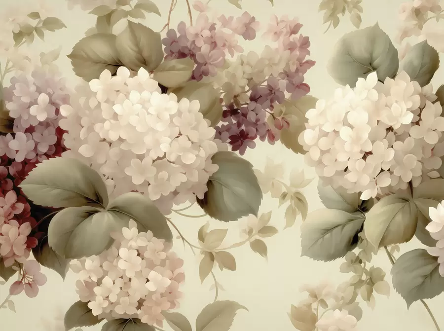 wall murals Hydrangea flowers w05436
