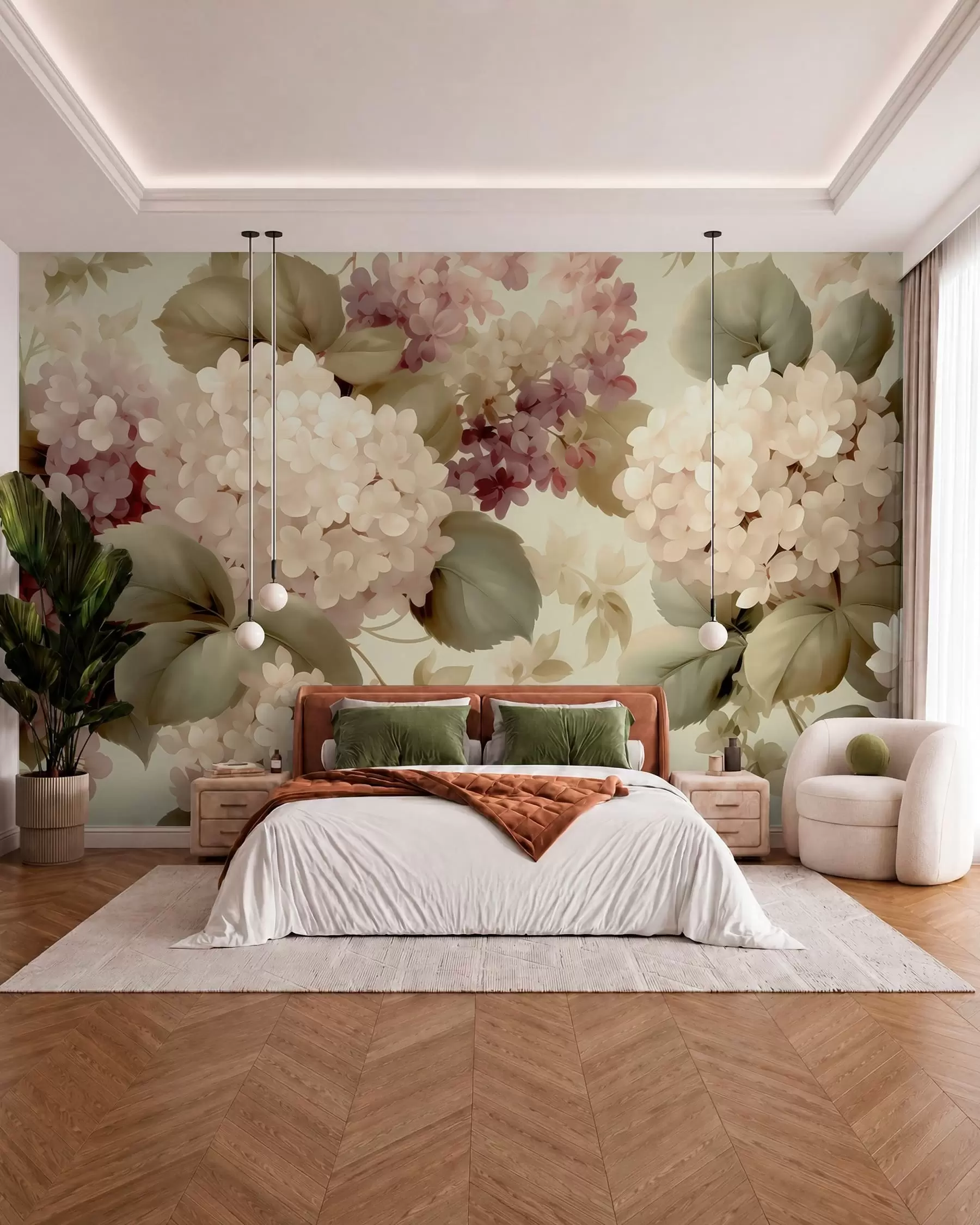 wall murals Hydrangea flowers w05436