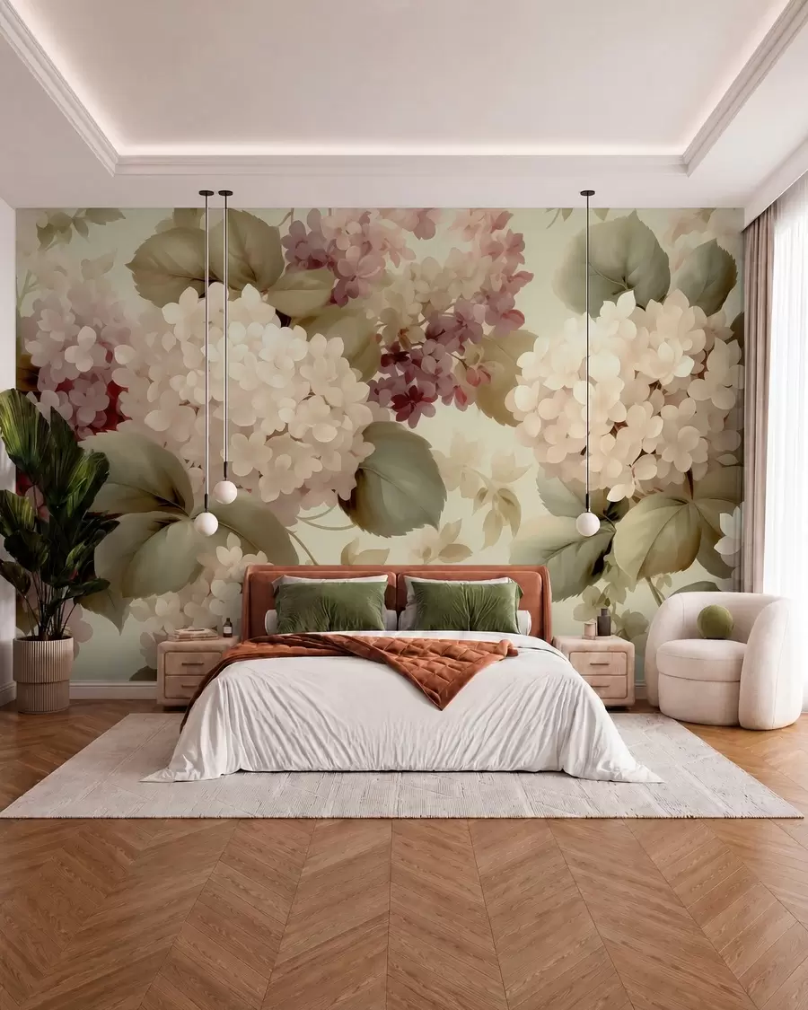 wall murals Hydrangea flowers w05436