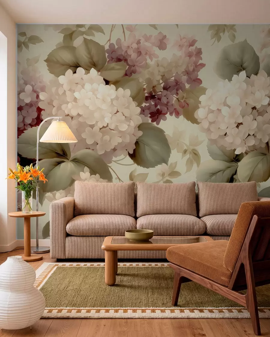 Wall Mural Photo Wallpaper Hydrangea flowers w05436