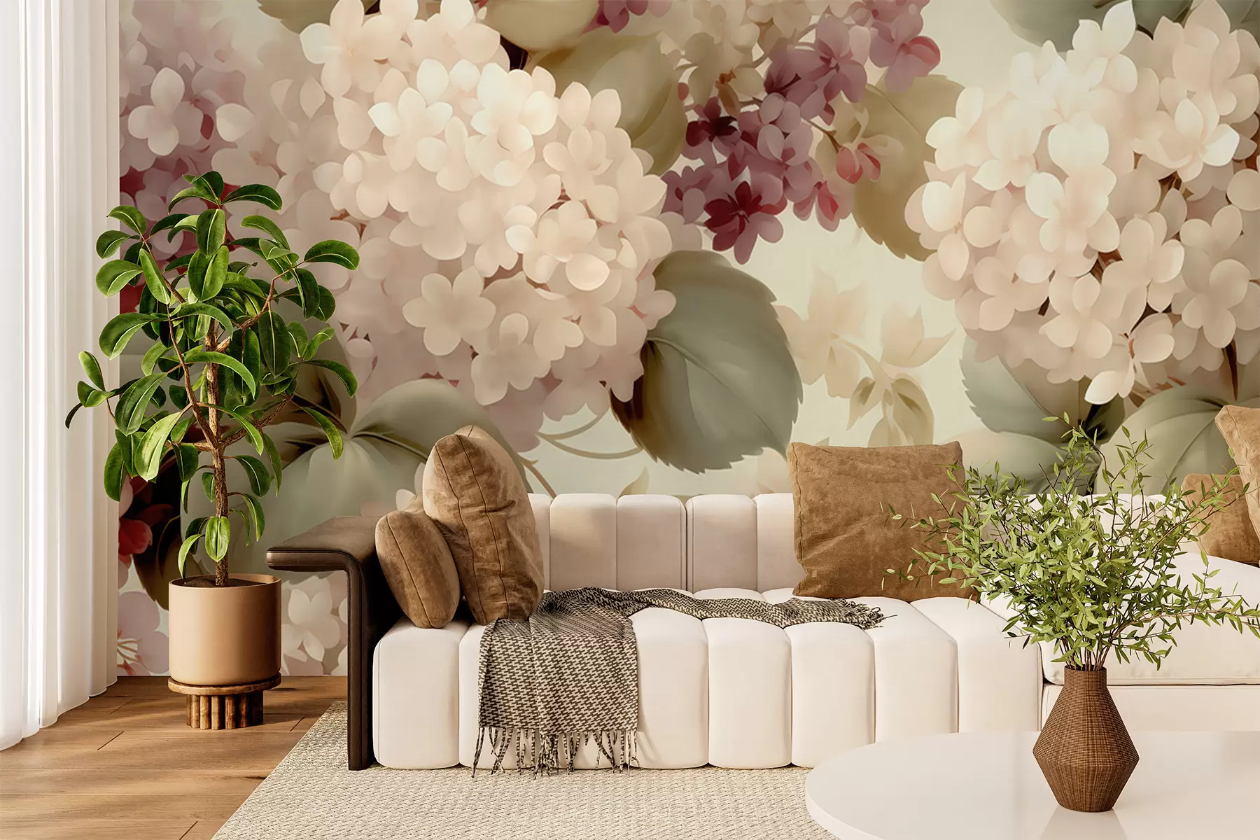 Wall Mural Photo Wallpaper Hydrangea flowers w05436