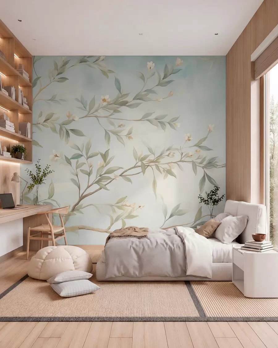 peintures murales Une branche avec des fleurs w05677