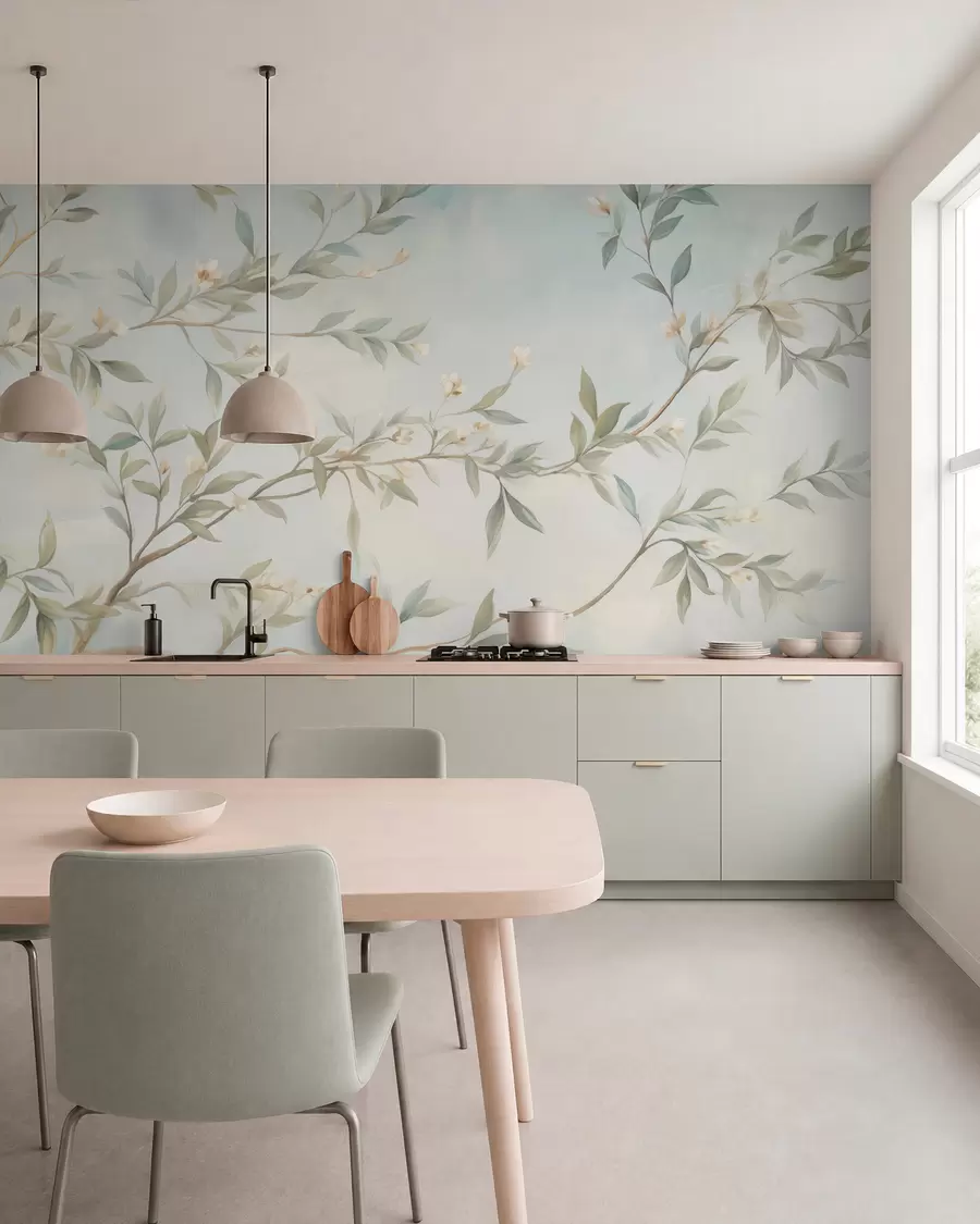 peintures murales Une branche avec des fleurs w05677
