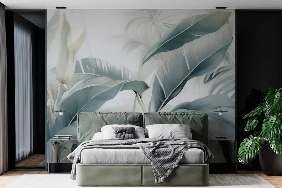 wall murals Long banana leaves w05775