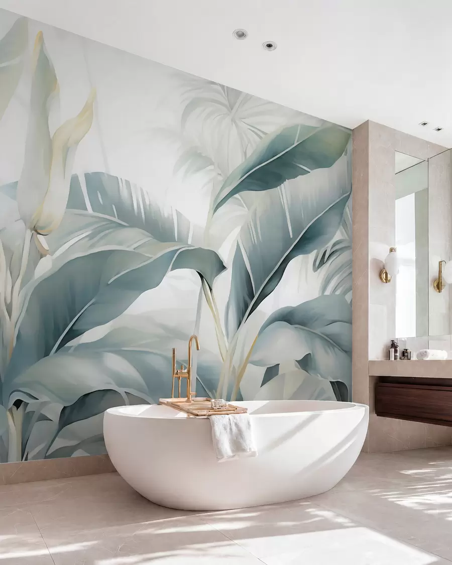 wall murals Long banana leaves w05775