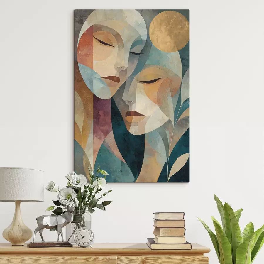 wall murals An abstract ethnic portrait of two women s49940