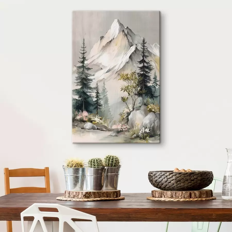 wall murals Christmas trees at the foot of the mountains s50153