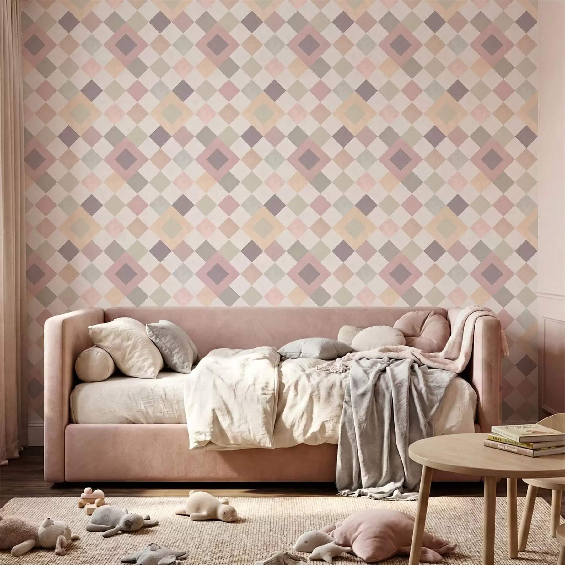 peintures murales Des diamants aux teintes pastel et aux nuances chaudes a01247