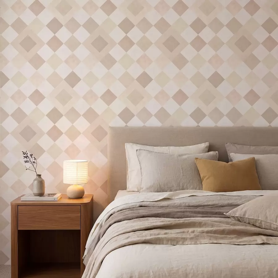 peintures murales Des diamants aux teintes chaudes de crème et de beige a01247v2