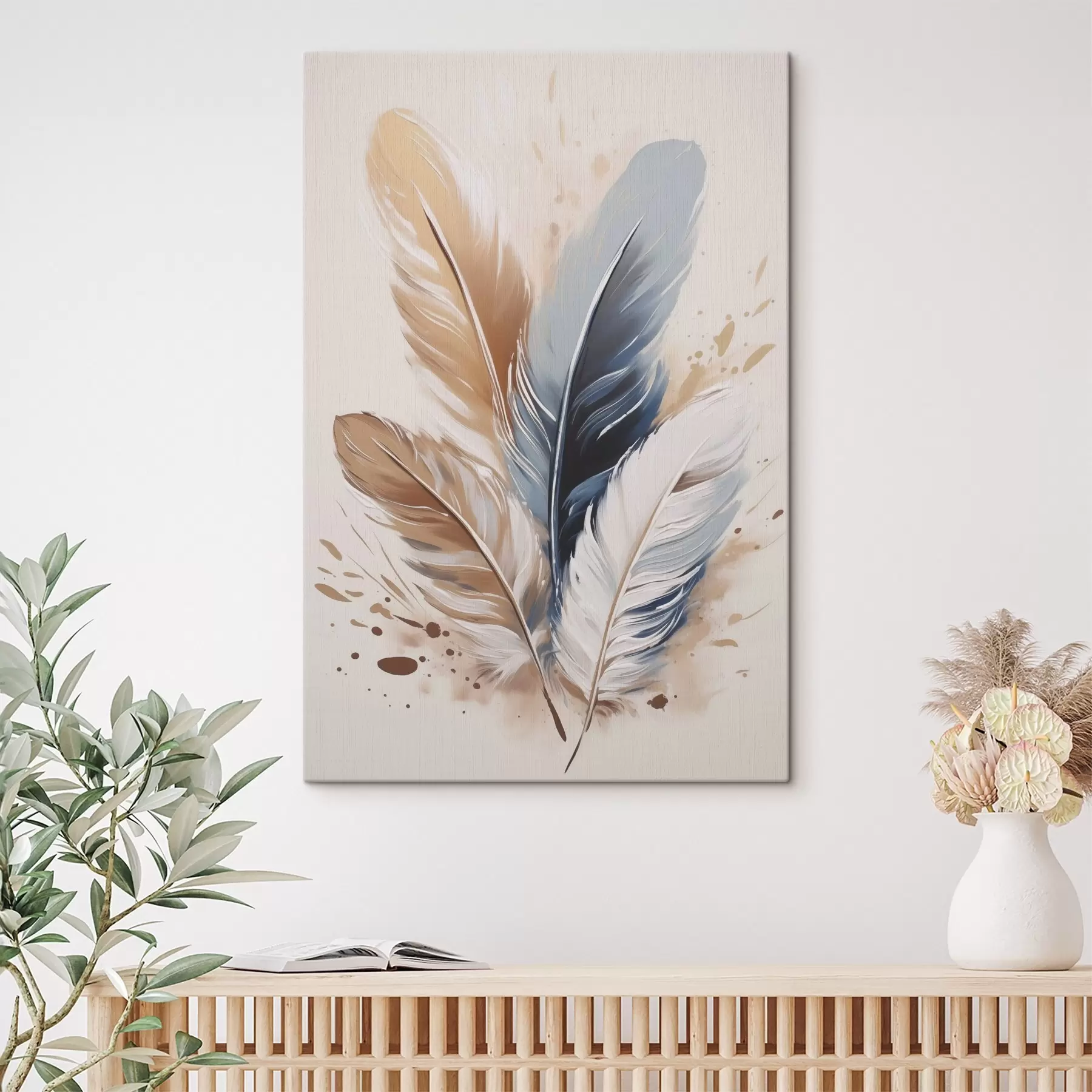 murales Plumas, pintura de imitación s50192