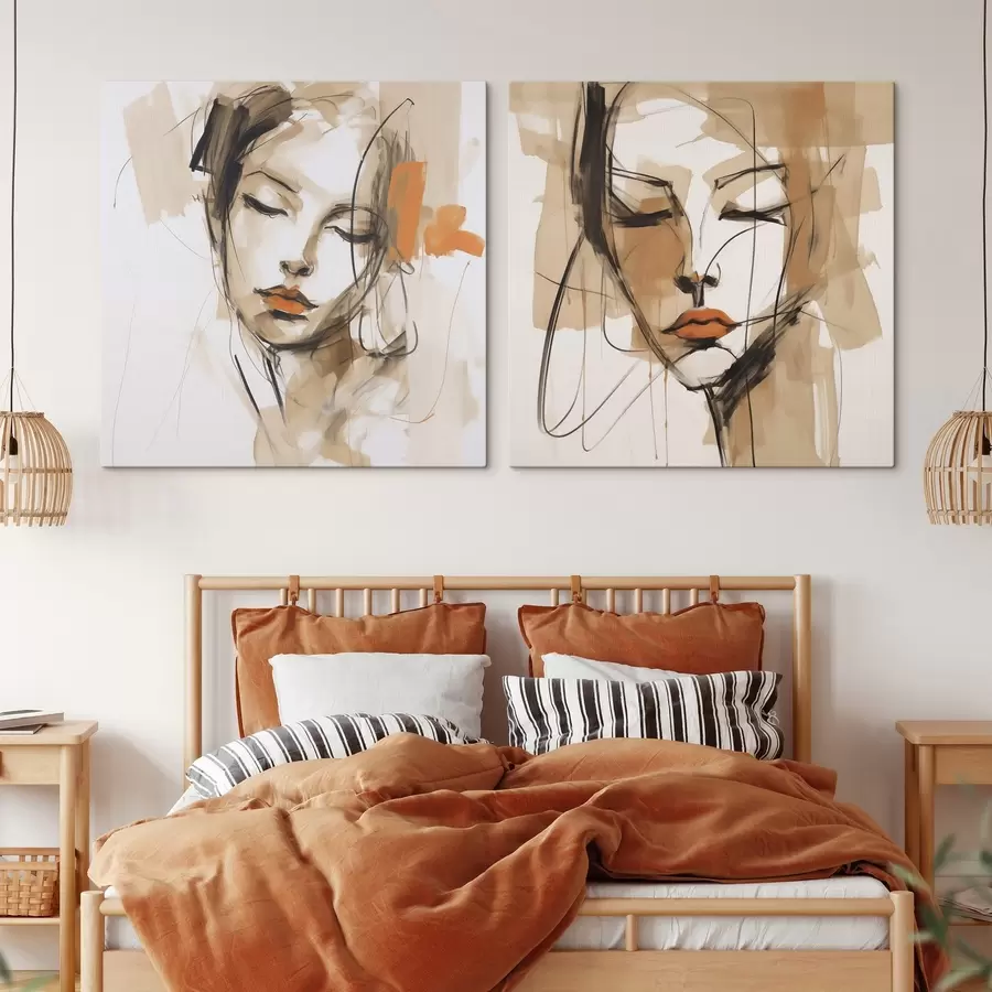 wall murals Abstract portrait, imitation of painting m30819 