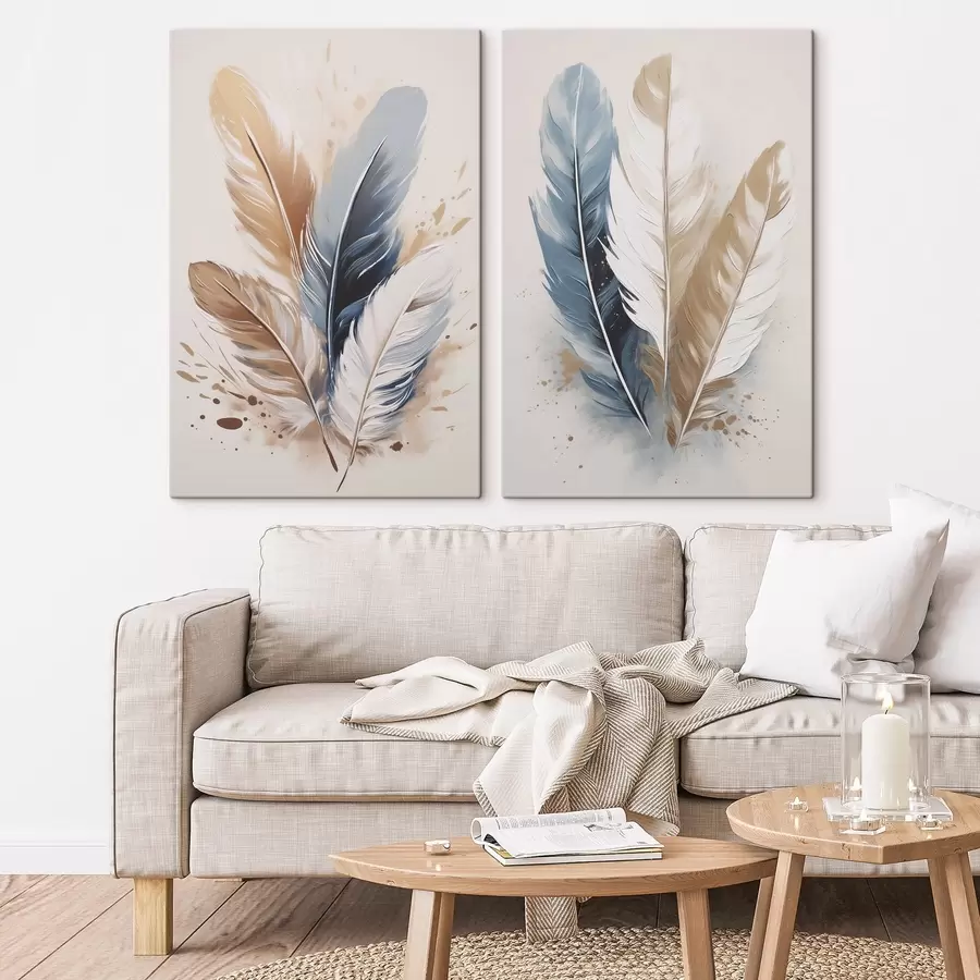 Wall Mural Photo Wallpaper Feathers, imitation painting m30823 