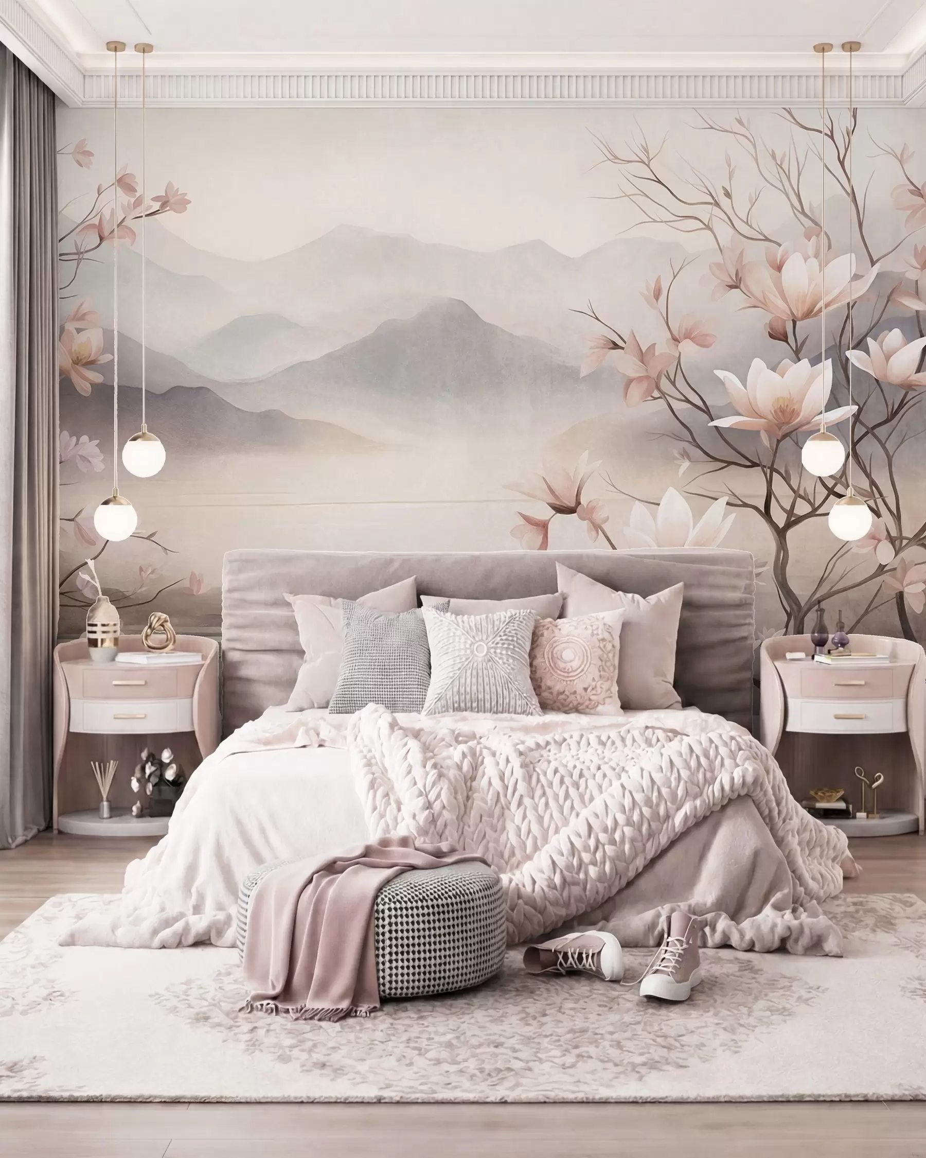 Wall Mural Photo Wallpaper Mountain Magnolias w10013