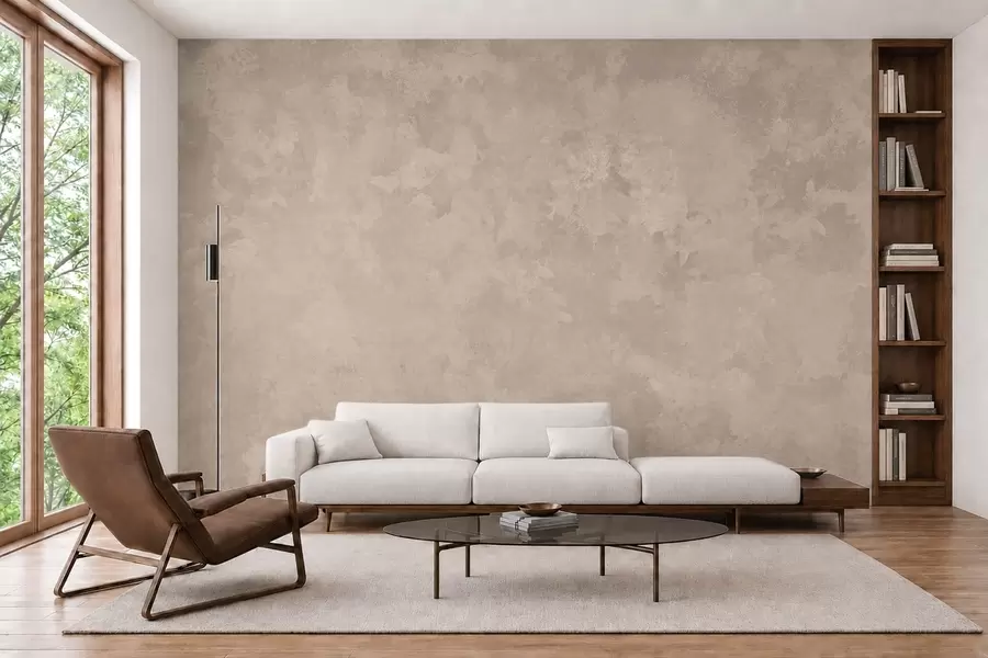 Wall Mural Photo Wallpaper Warm almond beige texture with soft natural tonal transitions w05814