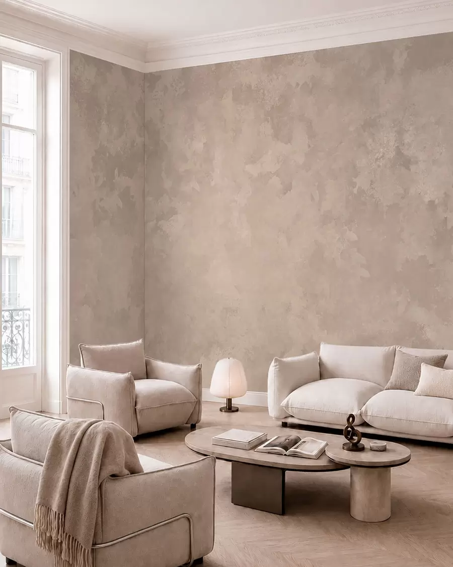 Wall Mural Photo Wallpaper Warm almond beige texture with soft natural tonal transitions w05814