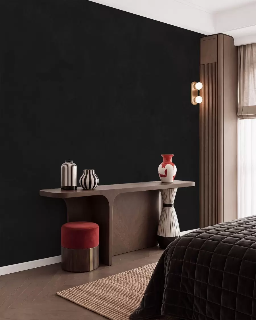 Wall Mural Photo Wallpaper Deep charcoal tone with soft texture and subtle smoky transitions w05814v4