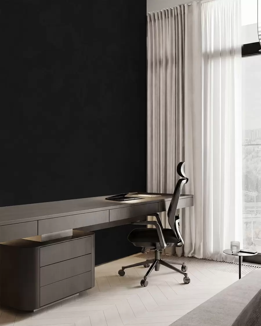 Wall Mural Photo Wallpaper Deep charcoal tone with soft texture and subtle smoky transitions w05814v4