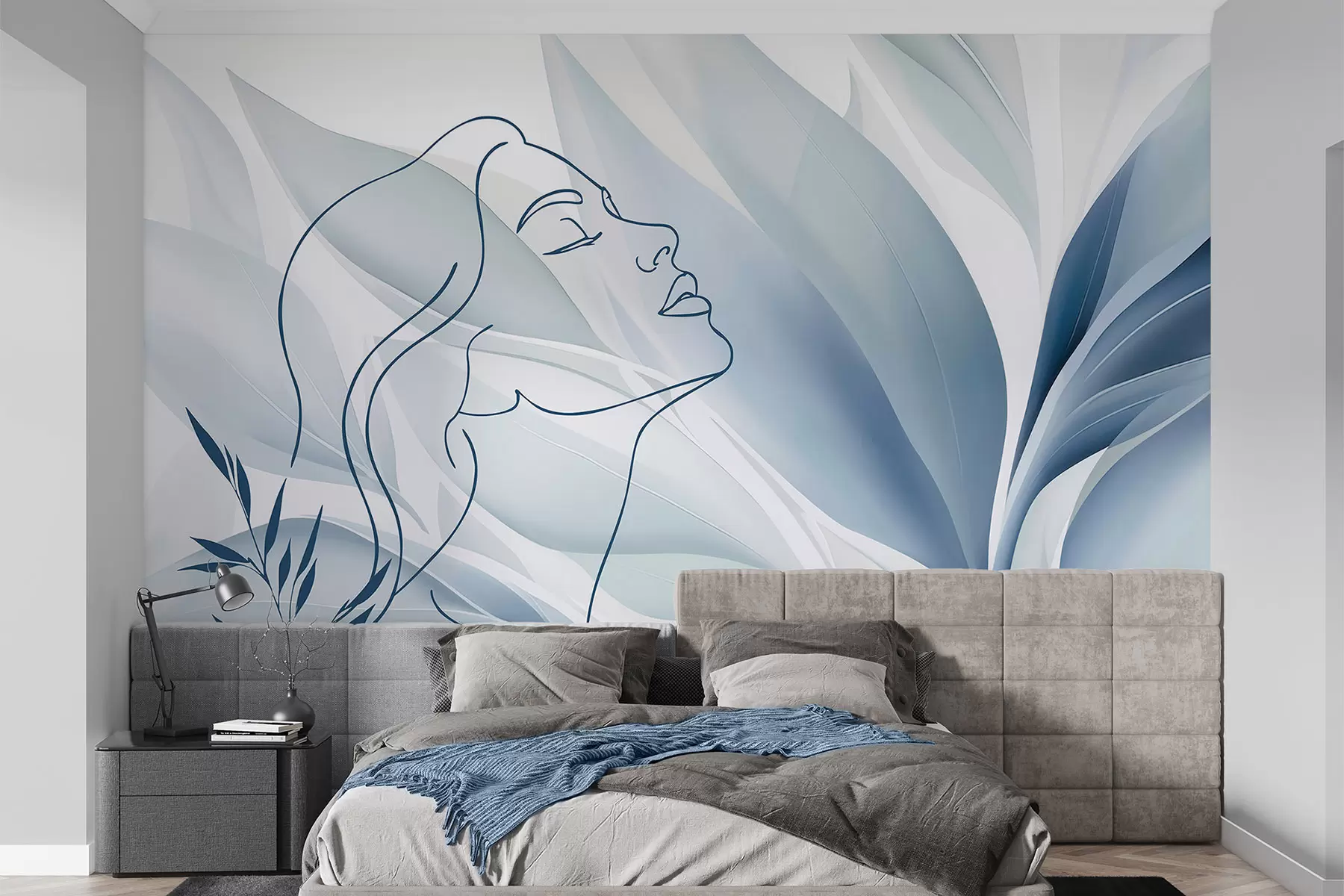 Wall Mural Photo Wallpaper Silhouette of a face on an abstract background w05787