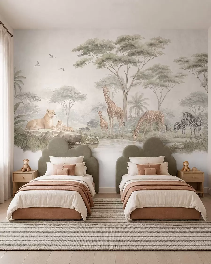 wall murals Sepia Safari w05804