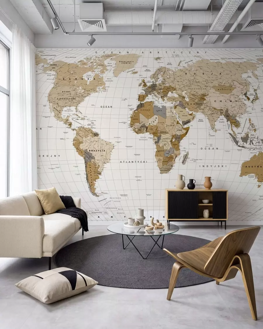 murales Mapa del mundo con banderas c00016pl