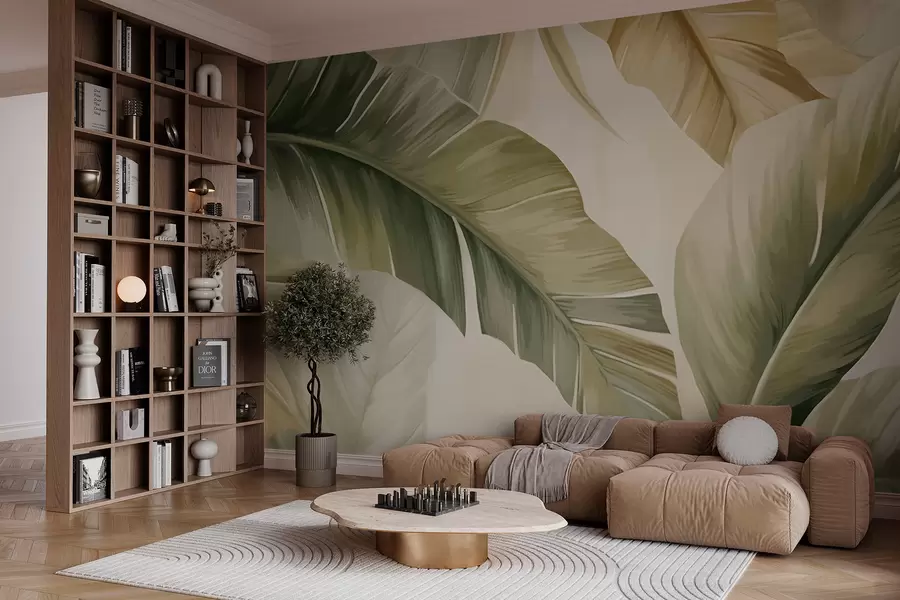 wall murals Long banana leaves w05828