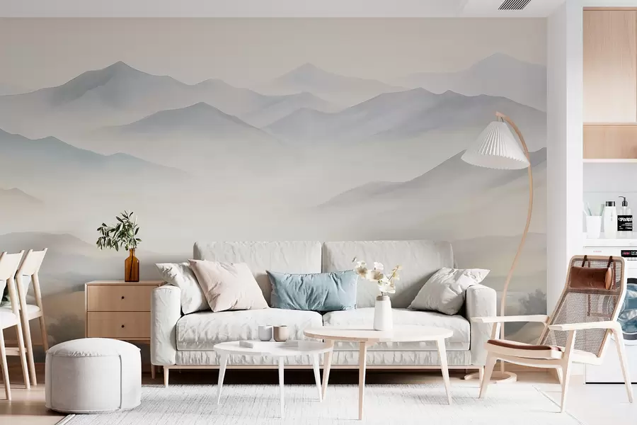 peintures murales Paysage montagneux aux reliefs variés w05834