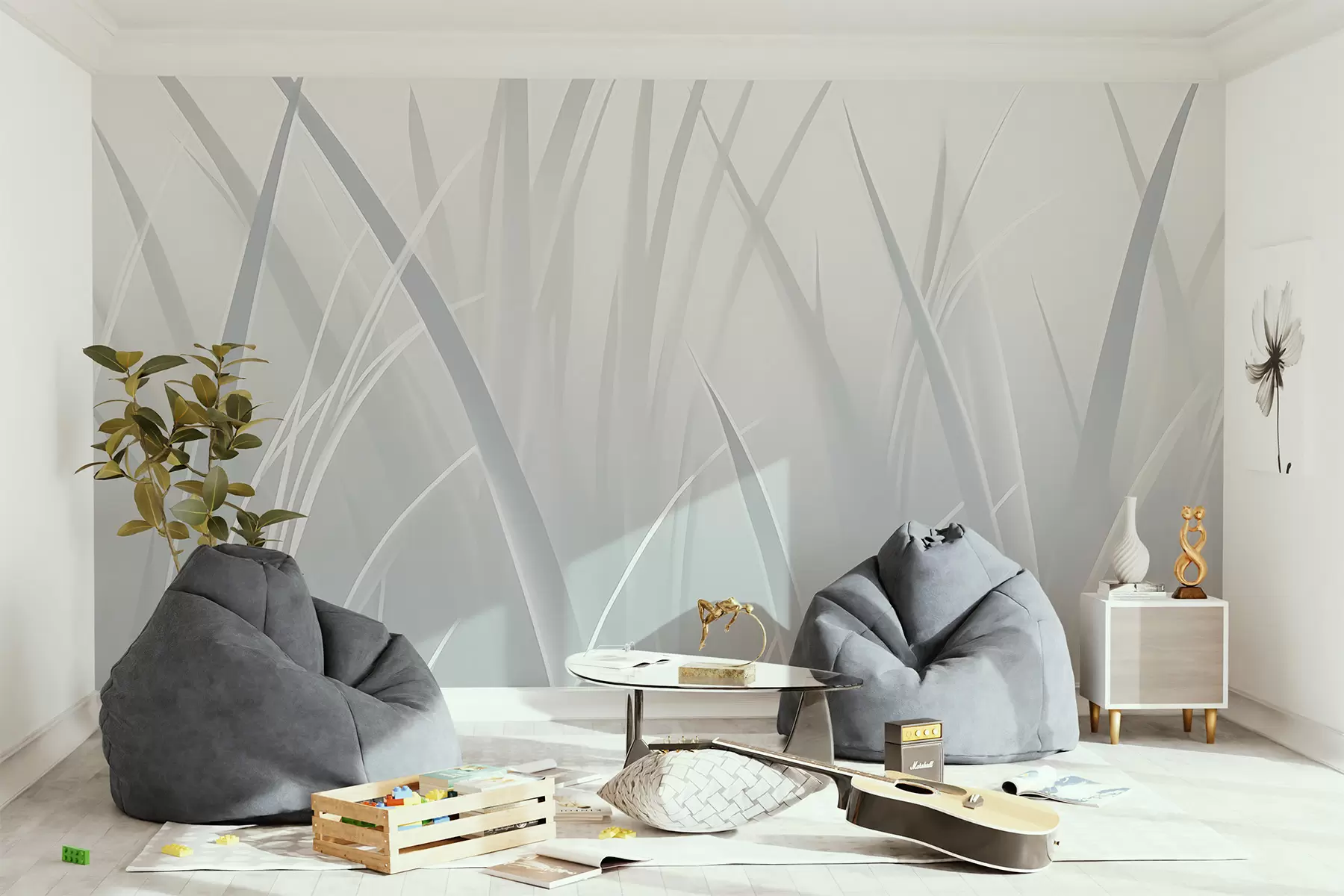 wall murals Grass, sharp leaves w05836