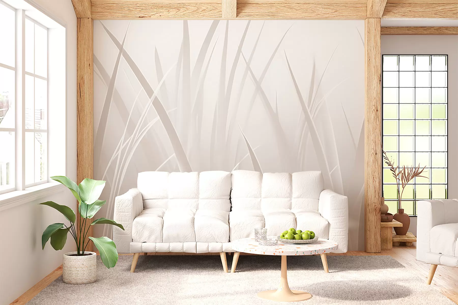 peintures murales Herbe, feuilles coupantes w05836v1