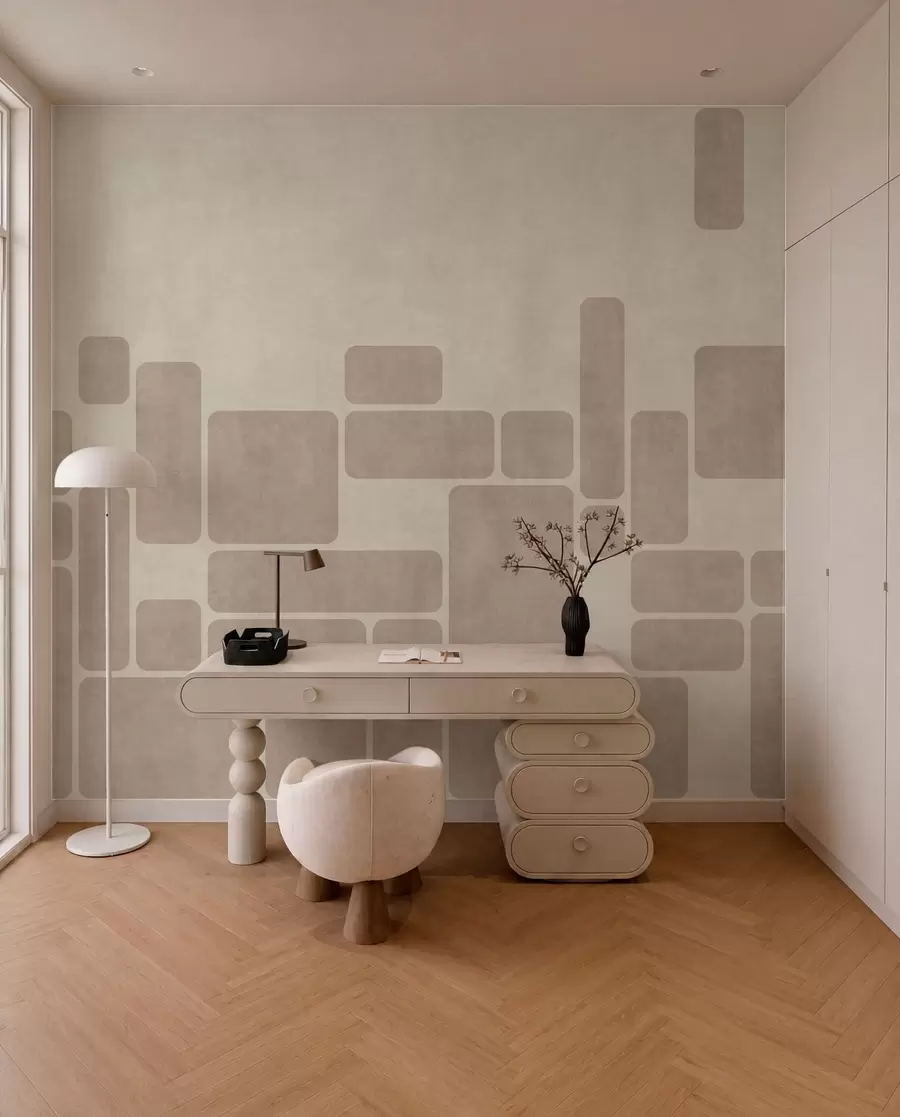 wall murals Geometric pattern with rounded rectangles w05141
