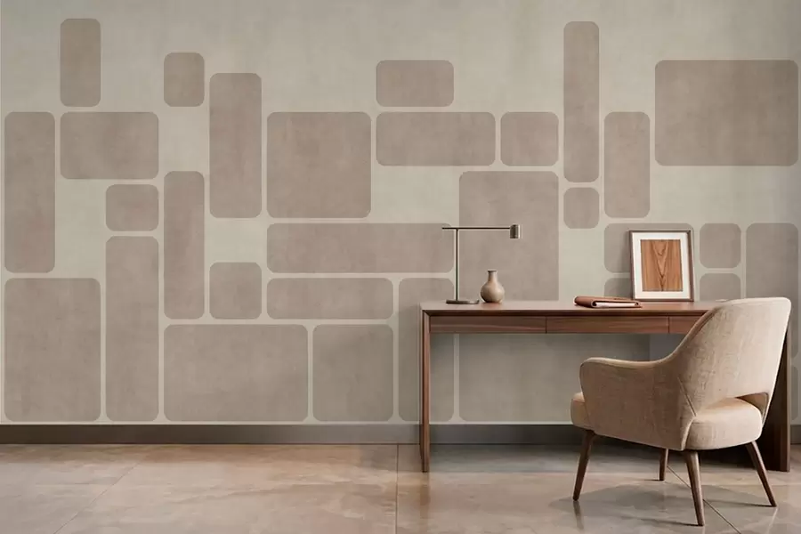 wall murals Geometric pattern with rounded rectangles w05141