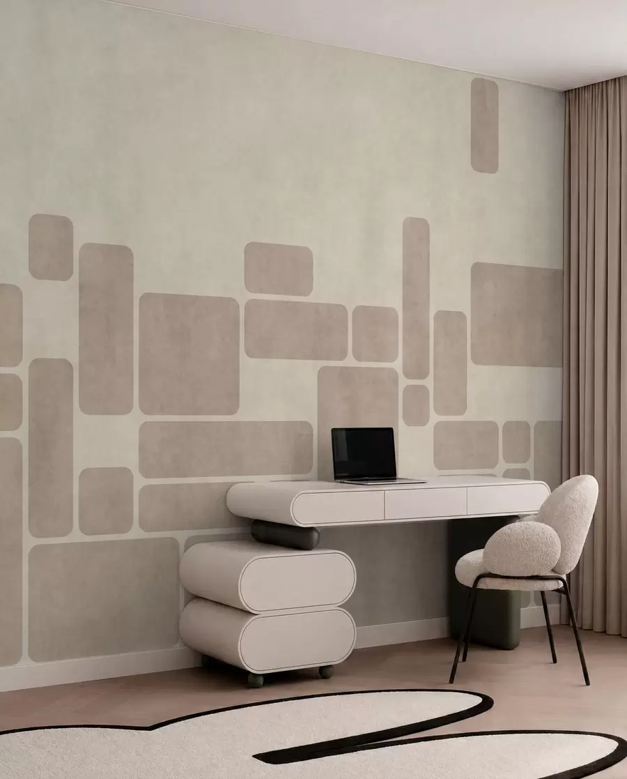 wall murals Geometric pattern with rounded rectangles w05141