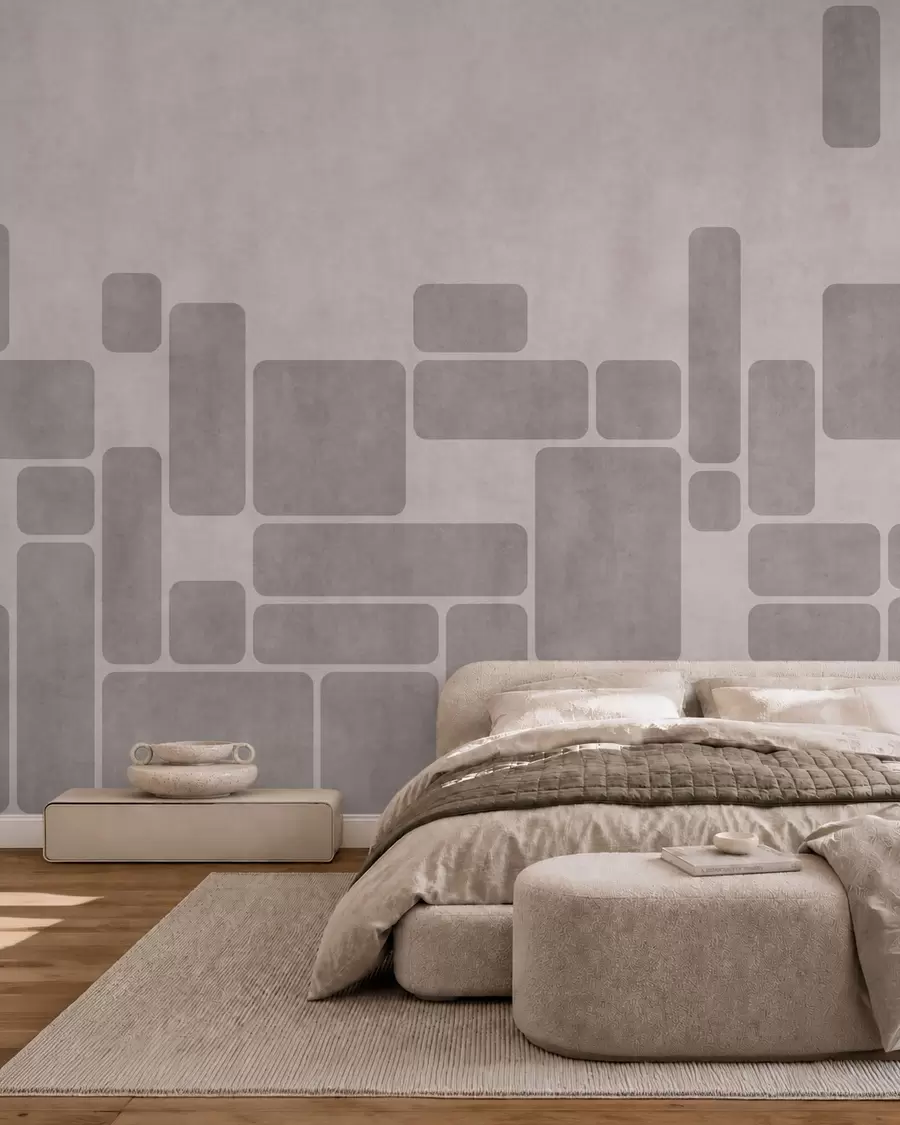 Wall Mural Photo Wallpaper Geometric pattern in soft gray and blush tones w05141v1