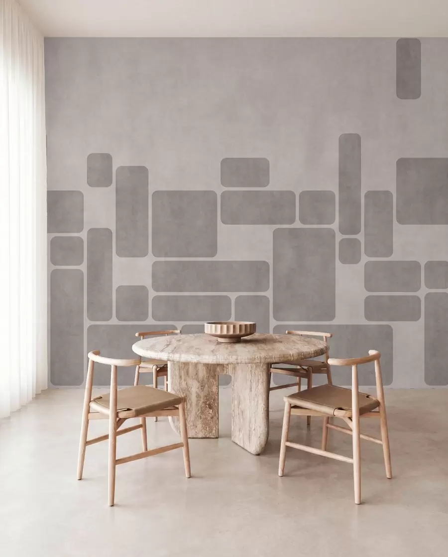 Wall Mural Photo Wallpaper Geometric pattern in soft gray and blush tones w05141v1