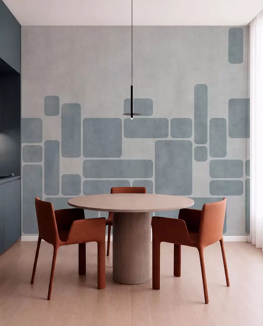 Wall Mural Photo Wallpaper Geometric pattern in light blue tones w05141v2
