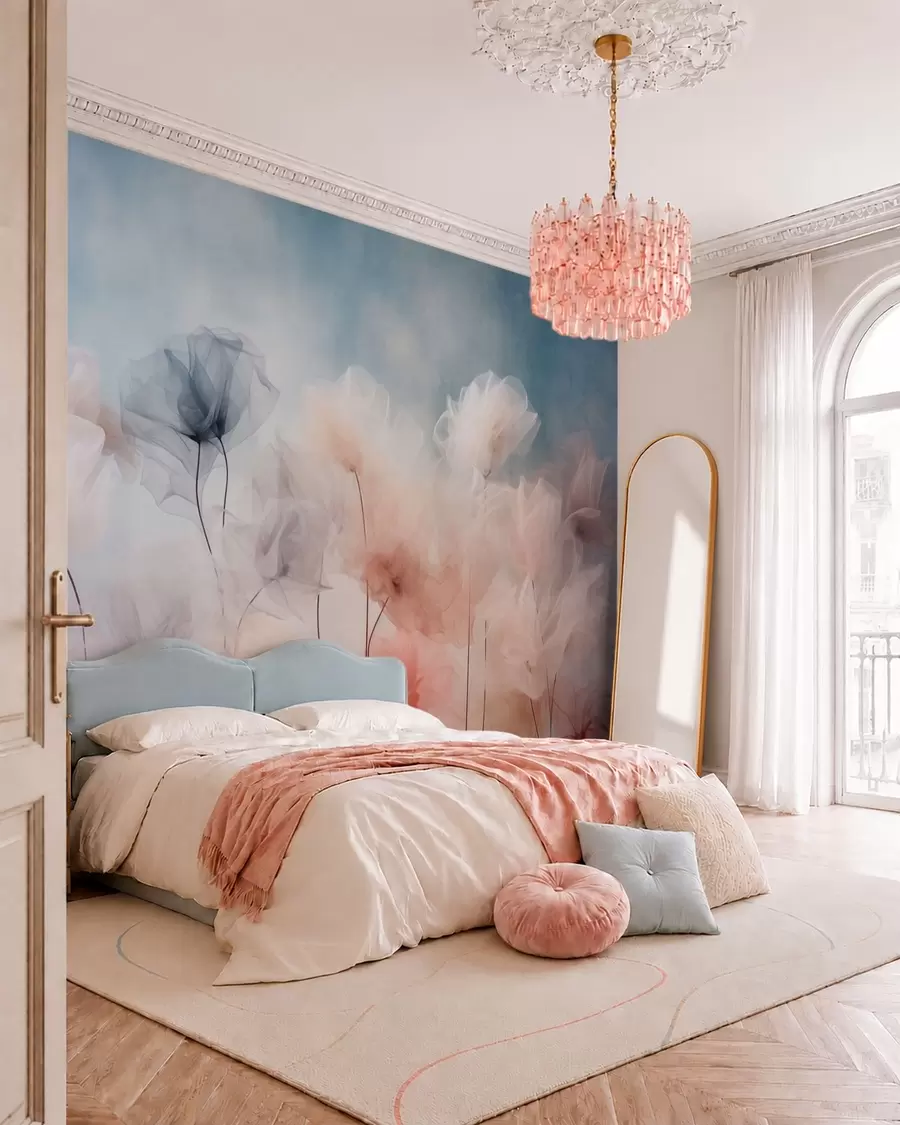 peintures murales Des fleurs aériennes aux délicates nuances pastel w05818