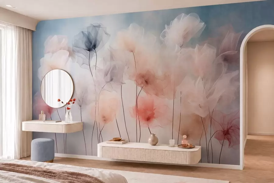 peintures murales Des fleurs aériennes aux délicates nuances pastel w05818