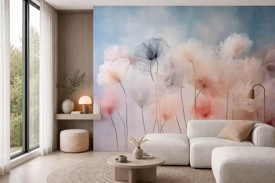 peintures murales Des fleurs aériennes aux délicates nuances pastel w05818