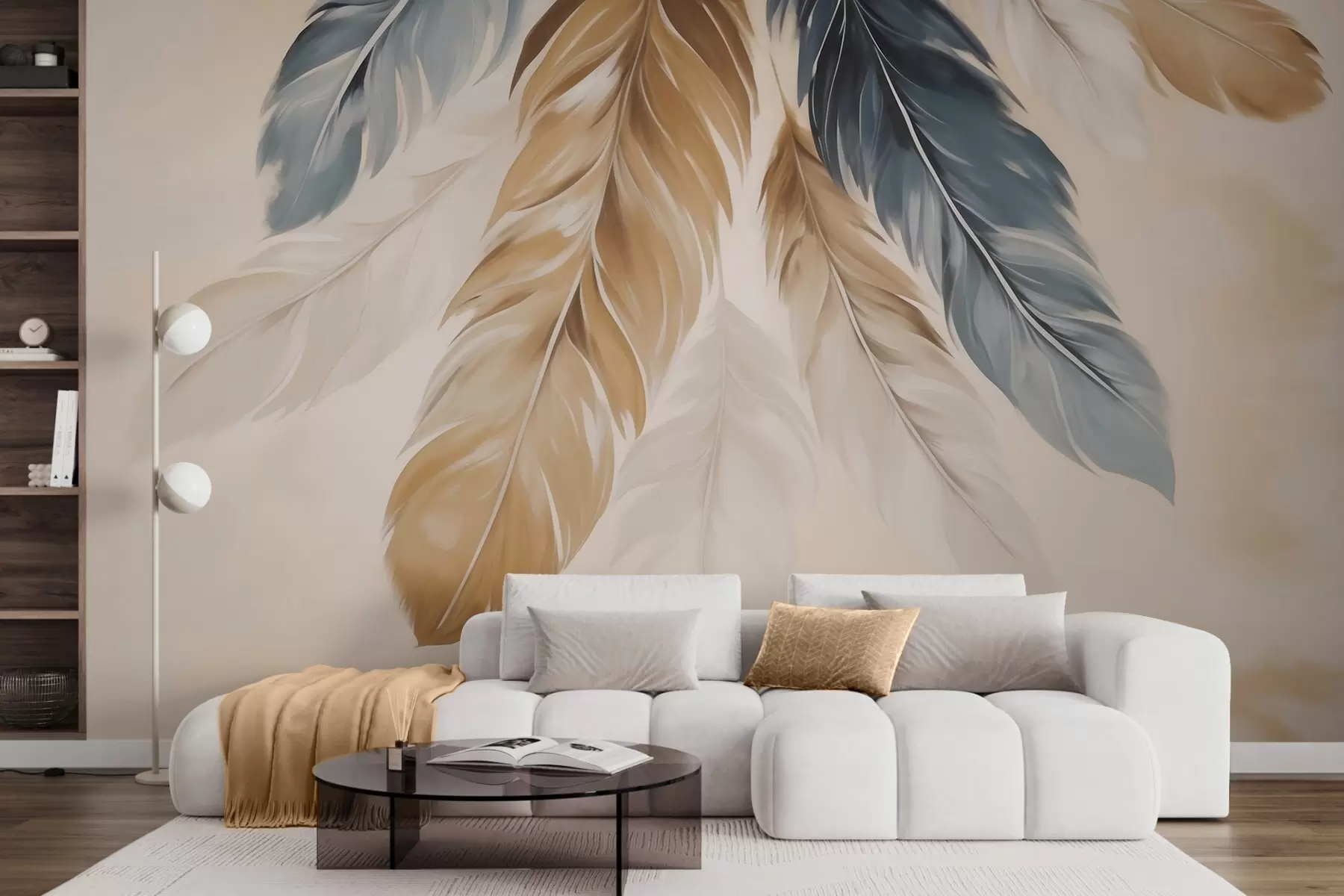 wall murals Abstract feathers, imitation of painting w05845