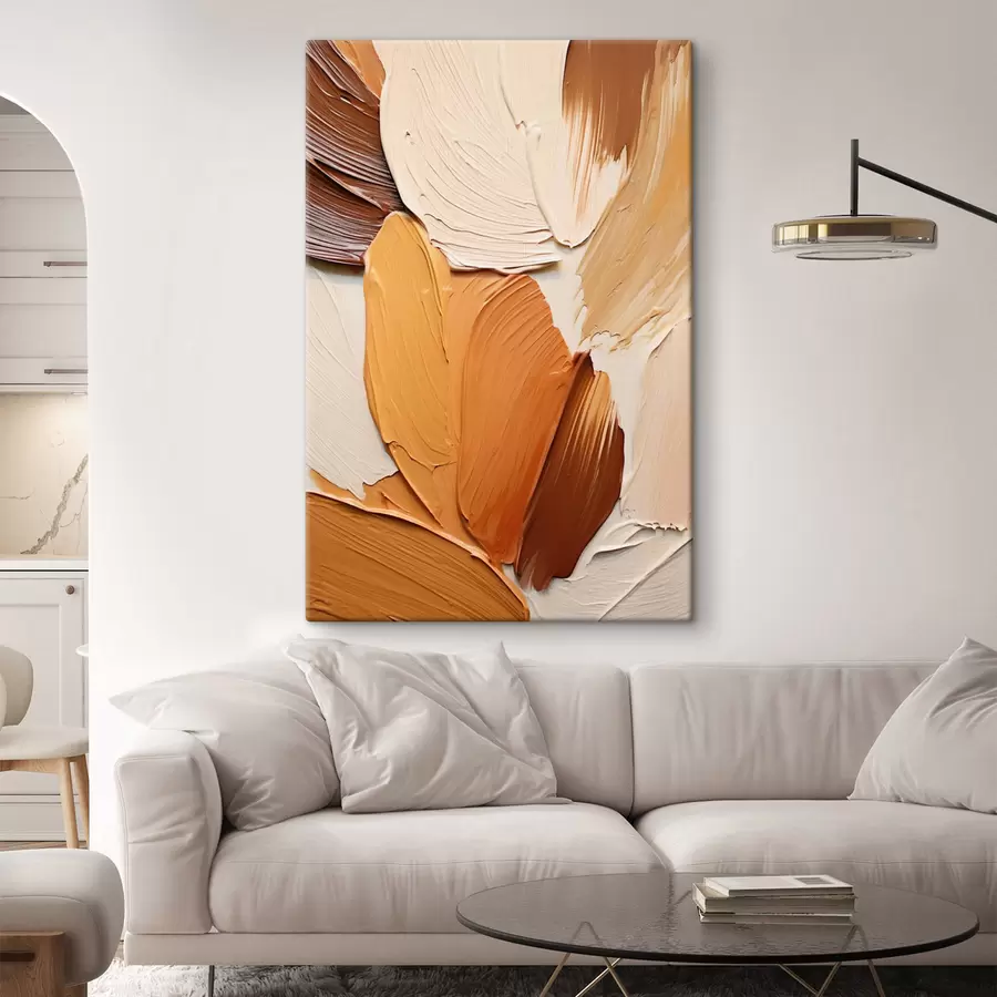murales Pinceladas con textura en tonos naranjas y marrones s50214