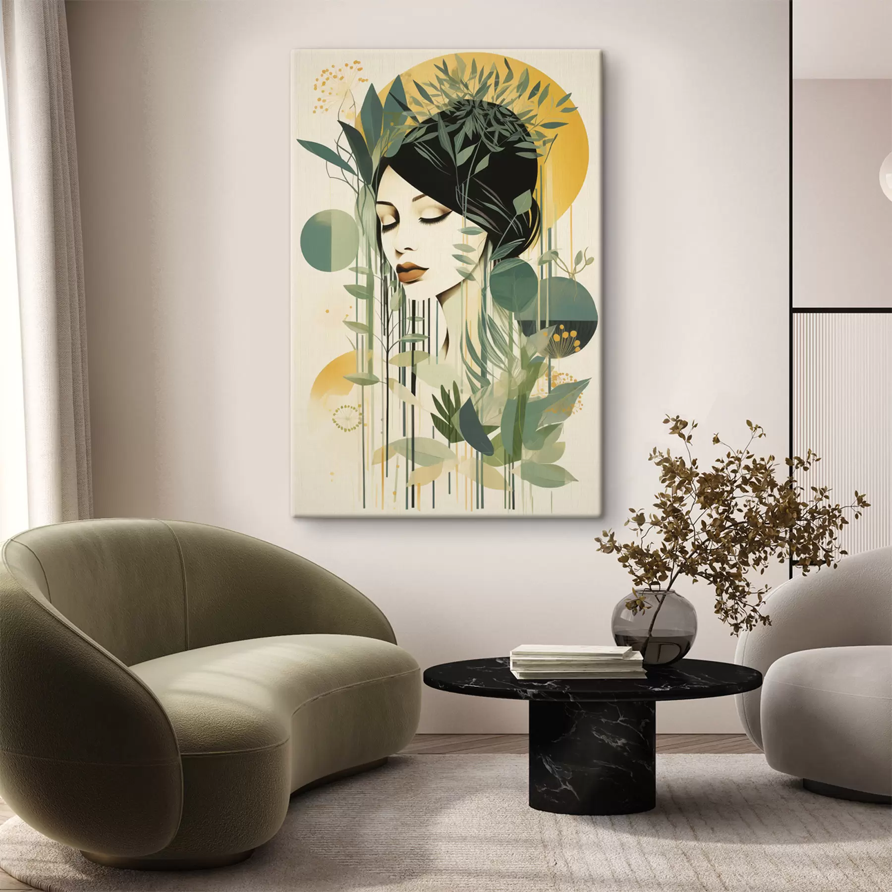 murales Mujer con plantas s50249