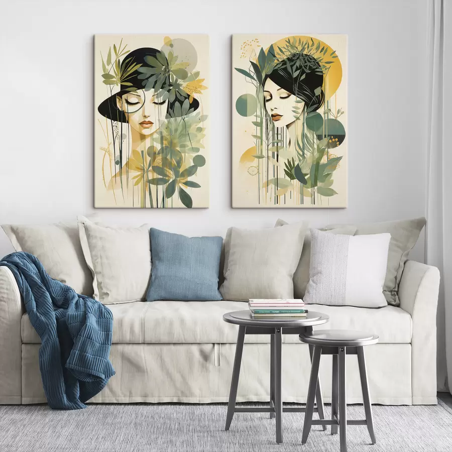 Wall Mural Photo Wallpaper Botanical Portraits of Women m30854