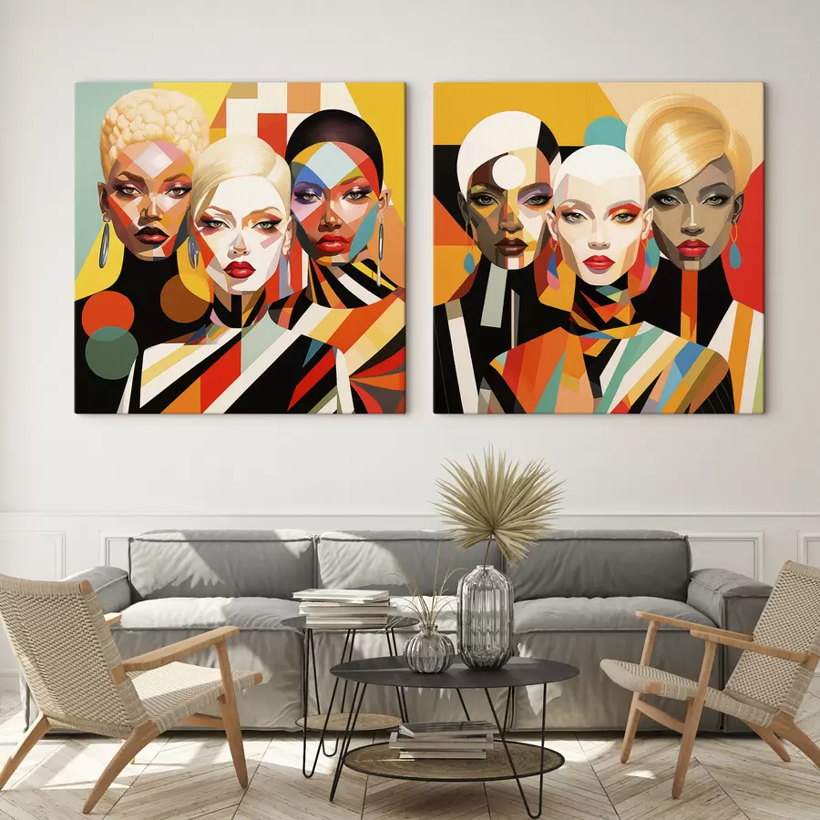 Wall Mural Photo Wallpaper Geometric Portraits m30855