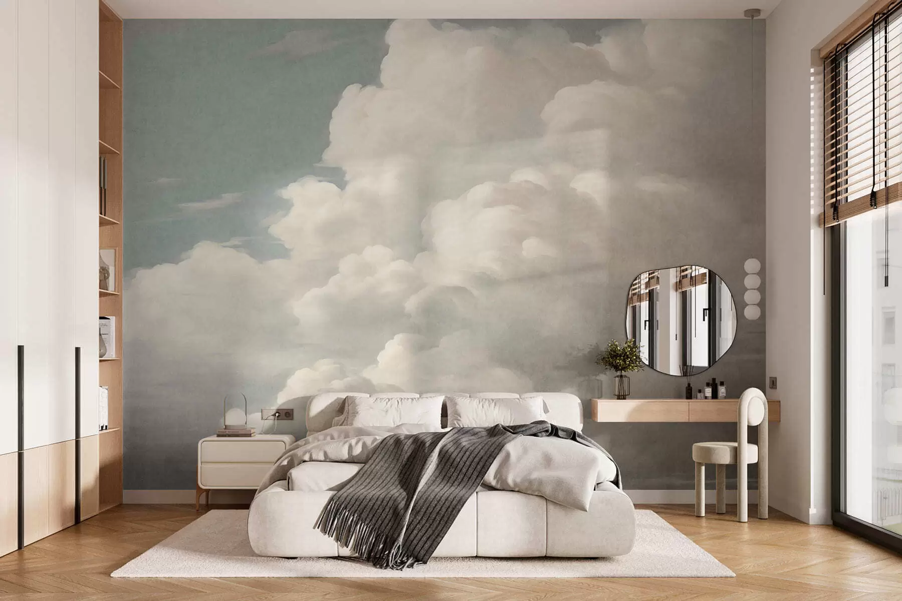 wall murals Pearl mist with soft creamy clouds drifting across a tranquil sky w05855