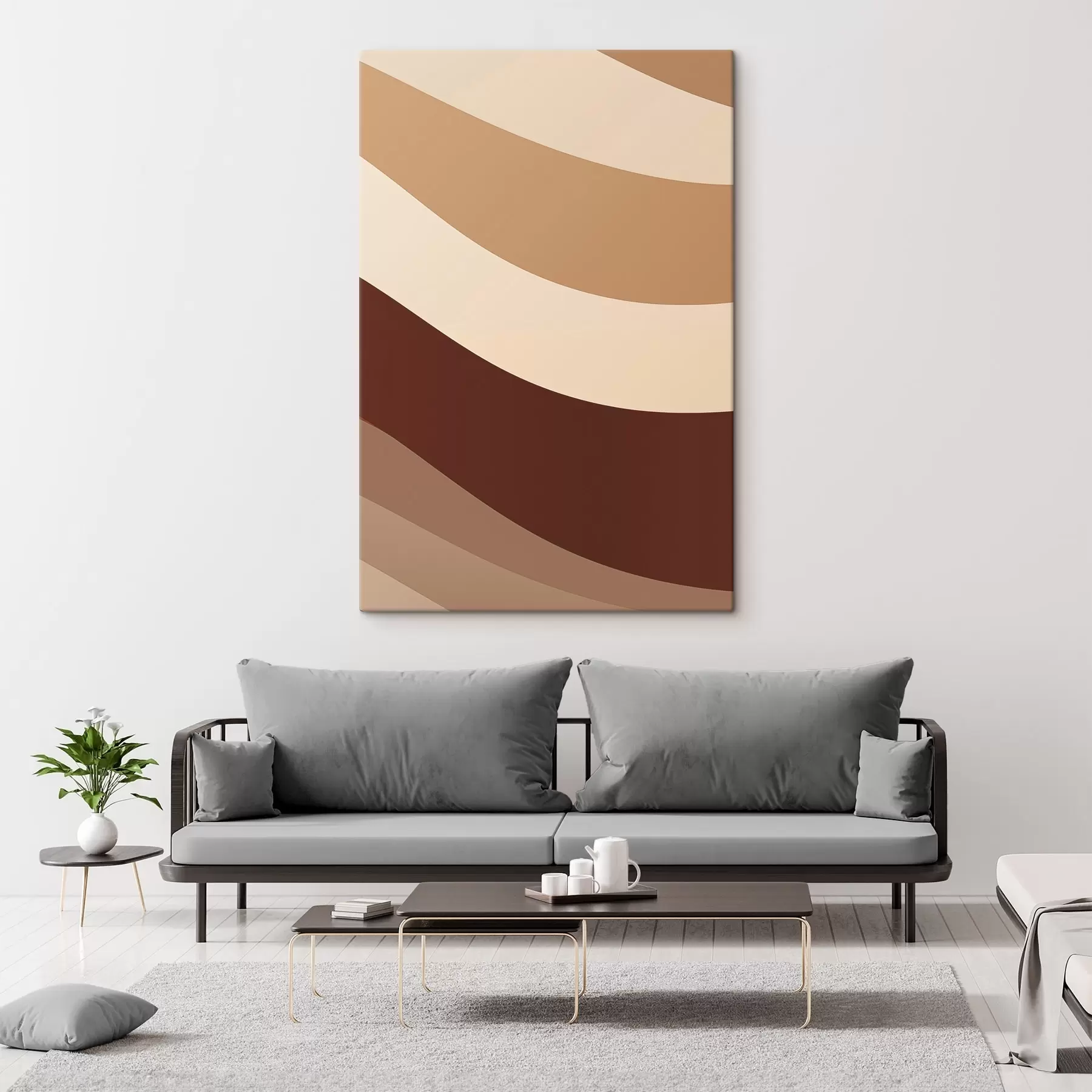 wall murals Chocolate-and-Cream Stripes s50285